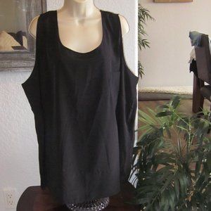 Womens Plus Size Black Top Shirt Tank 3X 4X 28 28W